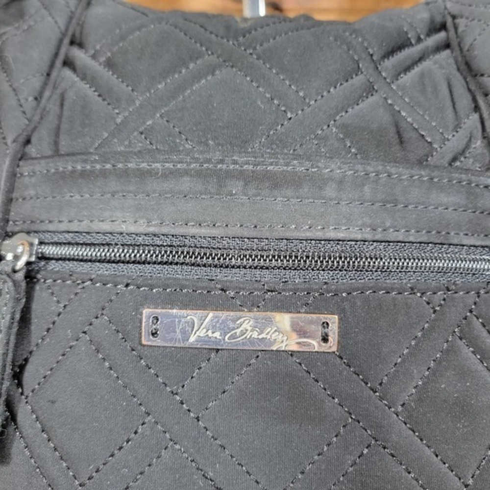 Vera Bradley Black Microfiber Crossbody Hipster - Picture 2 of 14